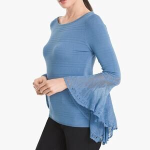 WHBM Women's Petite Flutter Sleeve Sweater PXS NEW